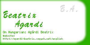 beatrix agardi business card